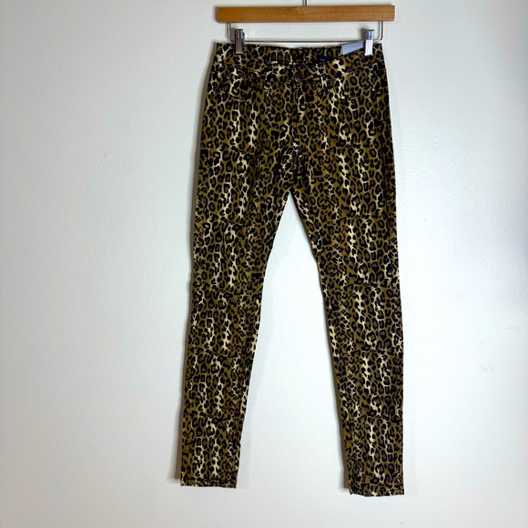 VIP ladies Y2K Leopard Print Skinny Jeans size 3/4 mobwife retro - Picture 1 of 11